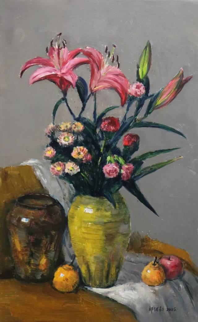 《花色》油画 81x50㎝ &nbsp;2025