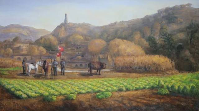《旗帜 延安》油画 100x180cm 2021