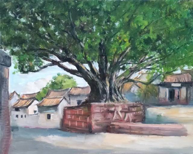 《南社古榕树》油画 40×50cm &nbsp;2025
