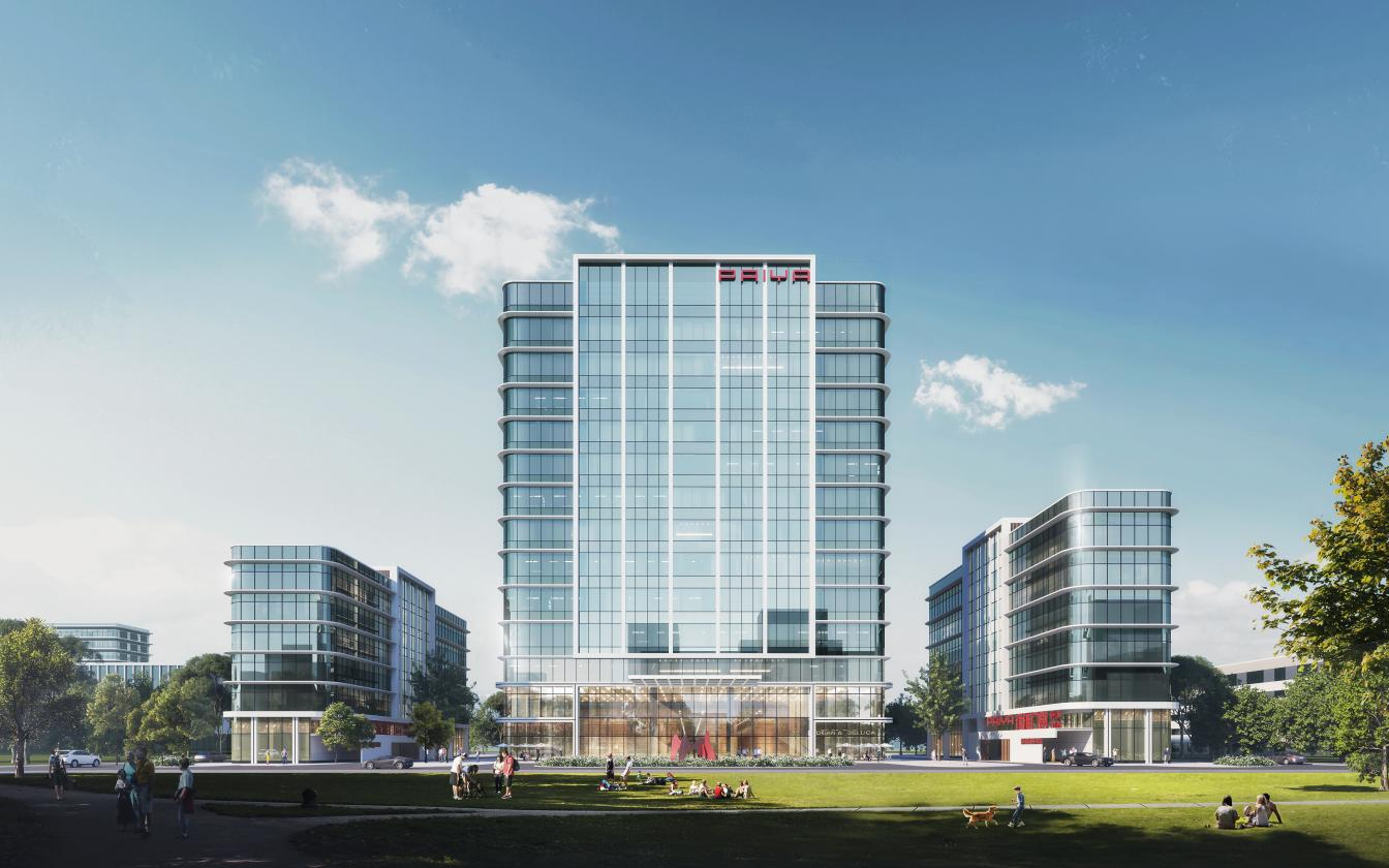 派雅门窗总部大楼效果图。