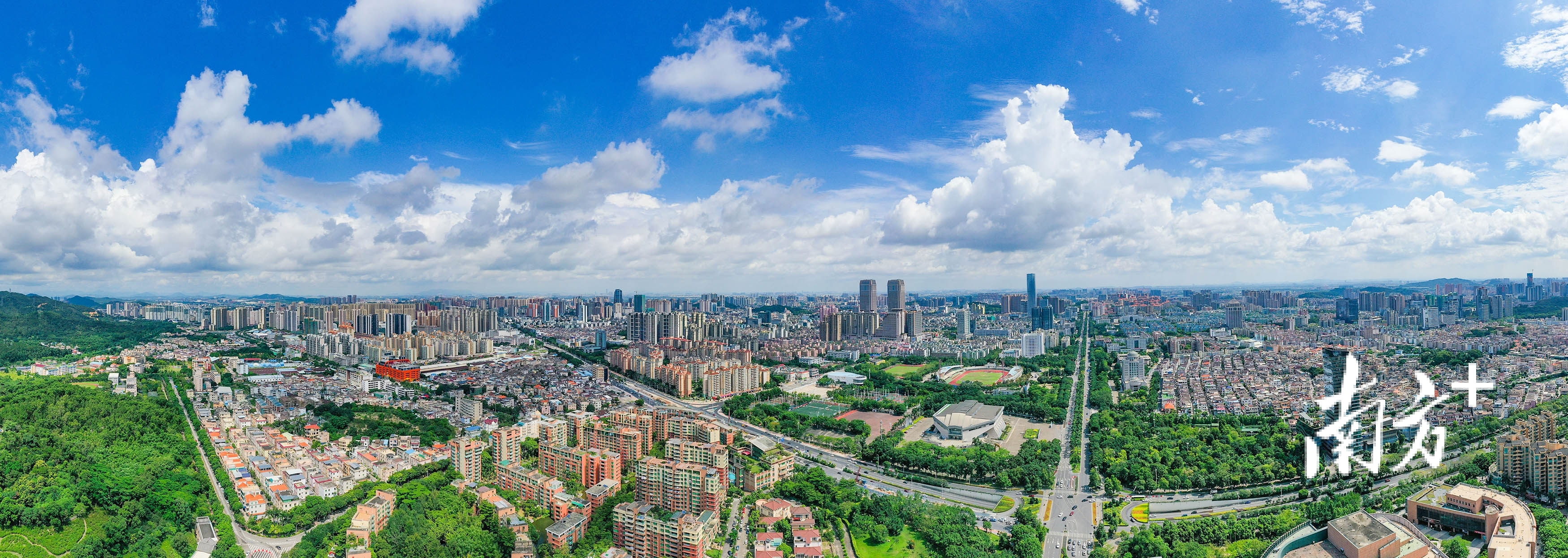 中山中心城区局部鸟瞰。  南方+ 叶志文 拍摄