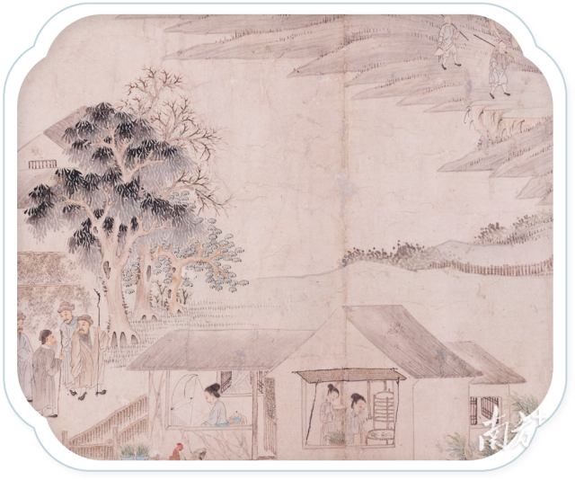 (清)姚历 人物图卷(局部) 纸本设色 43×525cm (清)姚历 人物图卷(局部) 纸本设色 43×525cm