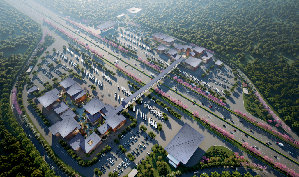 中山服务区效果图。图片源自@广东交通集团