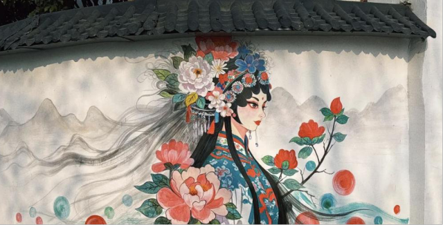 水文公园的戏曲壁画