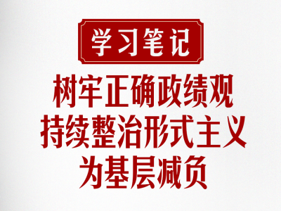 学习笔记 | 树牢正确政绩观，持续整治形式主义为基层减负