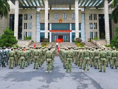 博罗石湾组织2026年度基干民兵集合点验