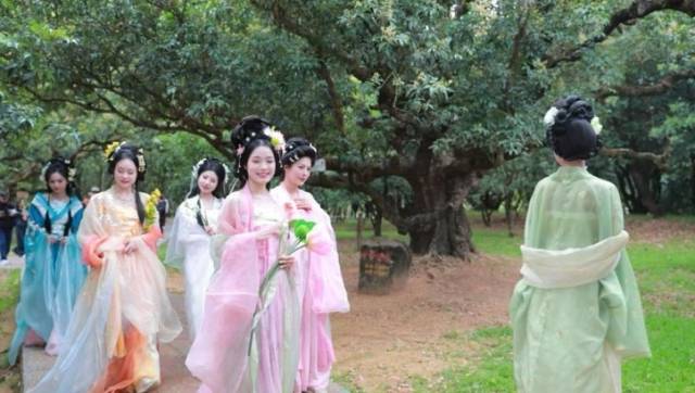 “十二花神”打卡根子贡园。
