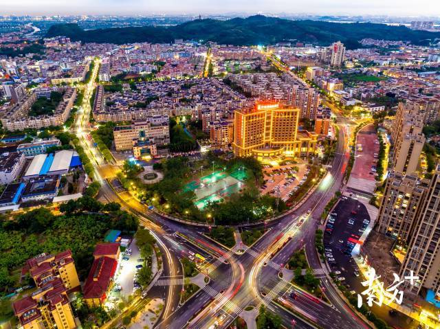 广州南沙区大岗镇夜景。南方+资料图