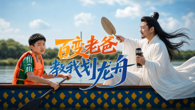 百变老爸教我划龙舟｜AI视频