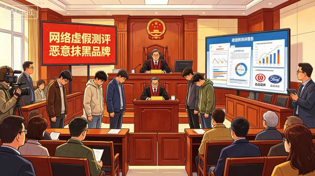 测评黑产被判刑（AI制图）。