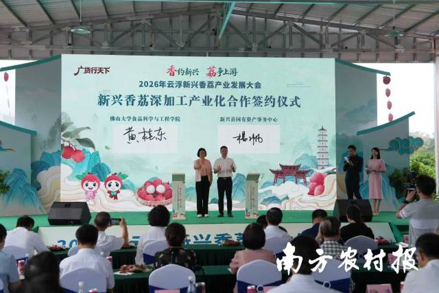 新兴香荔深加工产业化合作签约。 新兴香荔深加工产业化合作签约。
