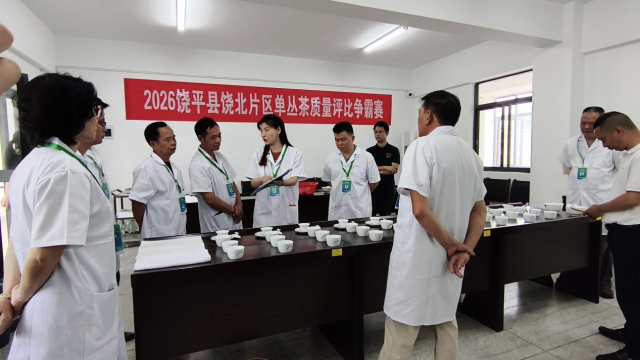 “饶平县饶北片区2026年度春季单丛茶质量评比争霸赛”在上饶镇饶北乡村振兴人才基地举行。