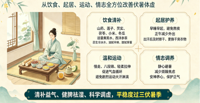 伏暑多汗气虚乏力,中医康养护理改善体虚