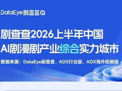 《2026上半年中国AI剧漫剧产业综合实力城市数据报告》发布，深圳、广州位列前五